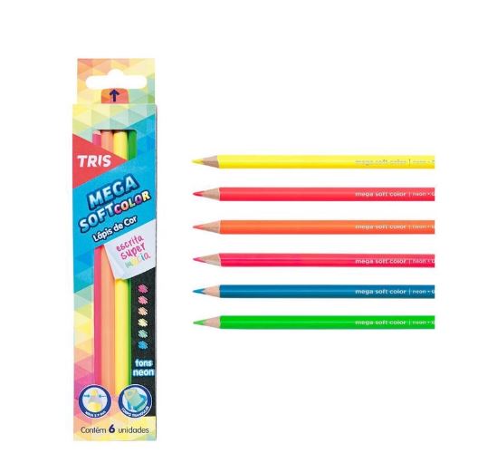 Lapis Cor Megasoft Neon 6 Cores
