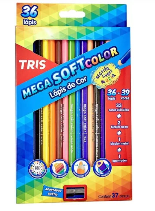 Lapis Cor Tris Mega Soft - 36 Cores