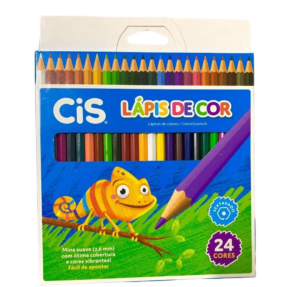 Lapis De Cor Cis Plastic 24 Cores