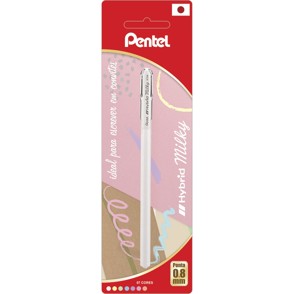 Caneta Gel Hybrid Milk 0.8Mm Branca