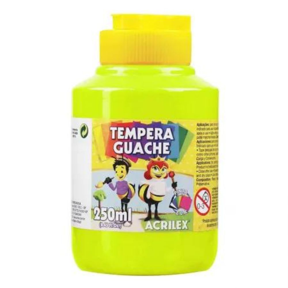 Tempera Guache 250Ml Amarelo Limao 
