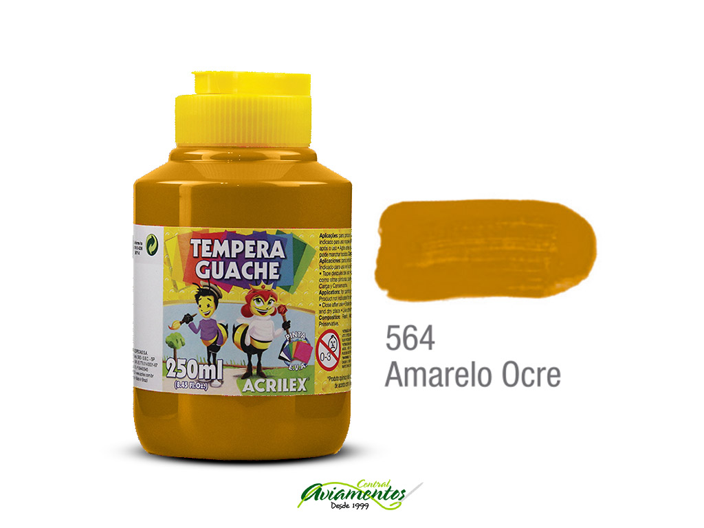 Tempera Guache 250Ml Amarelo Ocre 