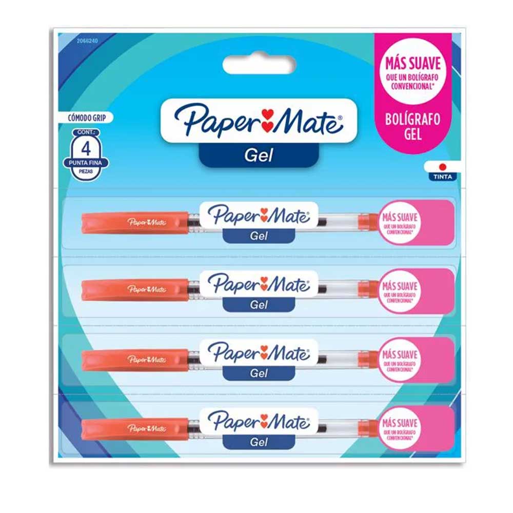 Caneta Papermate Econogel Vermelho  Pouch Destacavel   