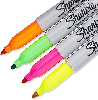 Marcador Permanente Sharpie Fina Neon Sort  Bl   