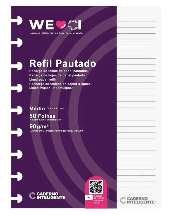 Refil Pautado - Medio 90G