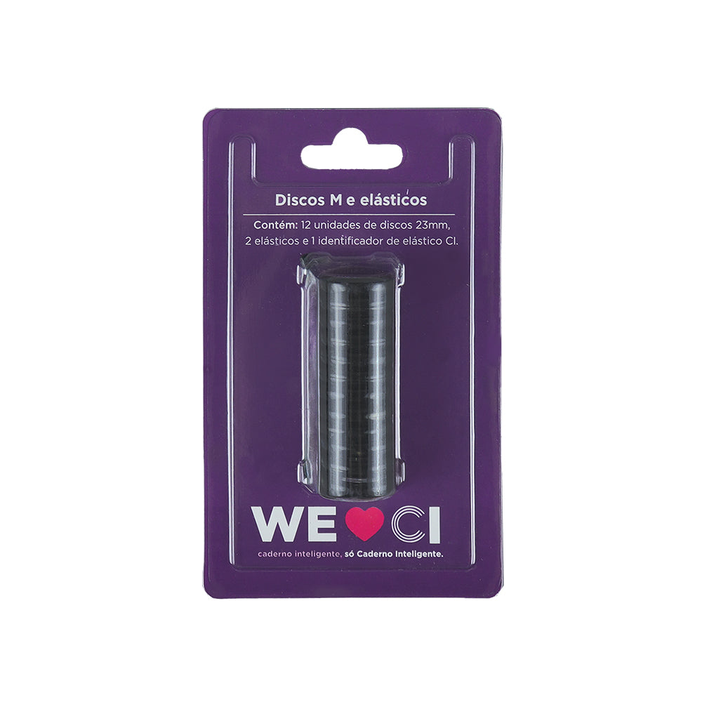 Discos + Elastico Preto - M (23Mm)
