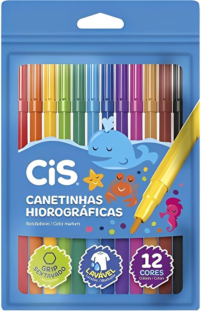 Canetinhas Hidrograficas Cis 12 Cores