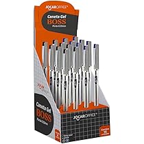 CANETA GEL BOSS 0.55 - DISPLAY  16 ID. AZUL E PRETA JOCAR OFFICE