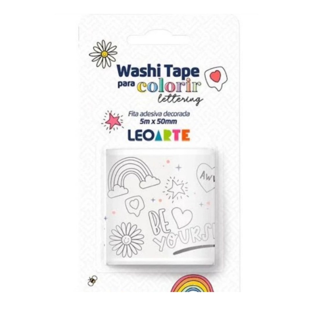 Washi Tape Colorir Lettering 50Mm X 5M