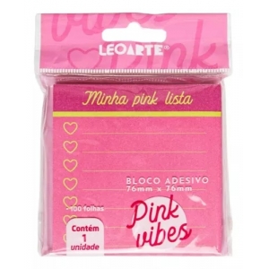 Bloco Adesivo Pink Vibes 76Mm X 76Mm 100F