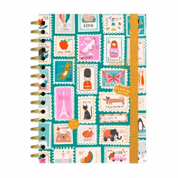 [24CA596-34] Caderno A5 - Stamps Azul