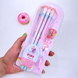[107604] Kit De Lapis Preto . Apontador icornio Ff5511 - Fofy