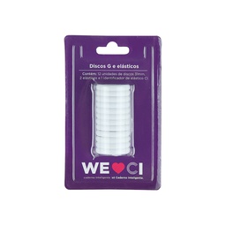 [CI312001] Discos + Elastico Branco - G (31Mm)