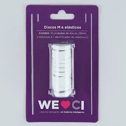 [CI231002] Discos + Elastico Branco - M (23Mm)