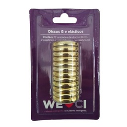[CI312008] Discos + Elastico Dourado - G (31Mm)