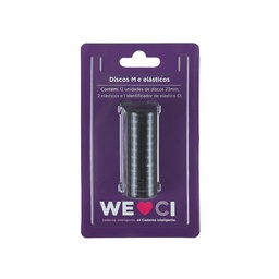 [CI231001] Discos + Elastico Preto - M (23Mm)
