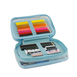[3026] Box 100 Pens Cristal Azul Bebe