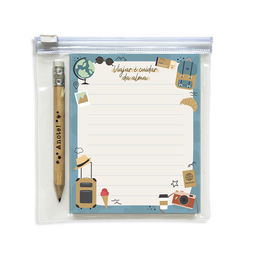 [KN 01] Case - Bloquinho E Mini Lapis | Viagem