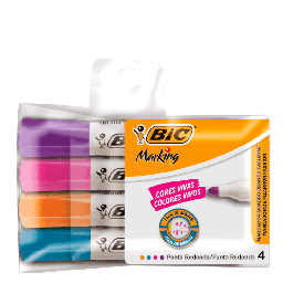 [582326] Marcador P/Quadro Branco Fashion 4 Cores R.930094  - Cartela  - Bic